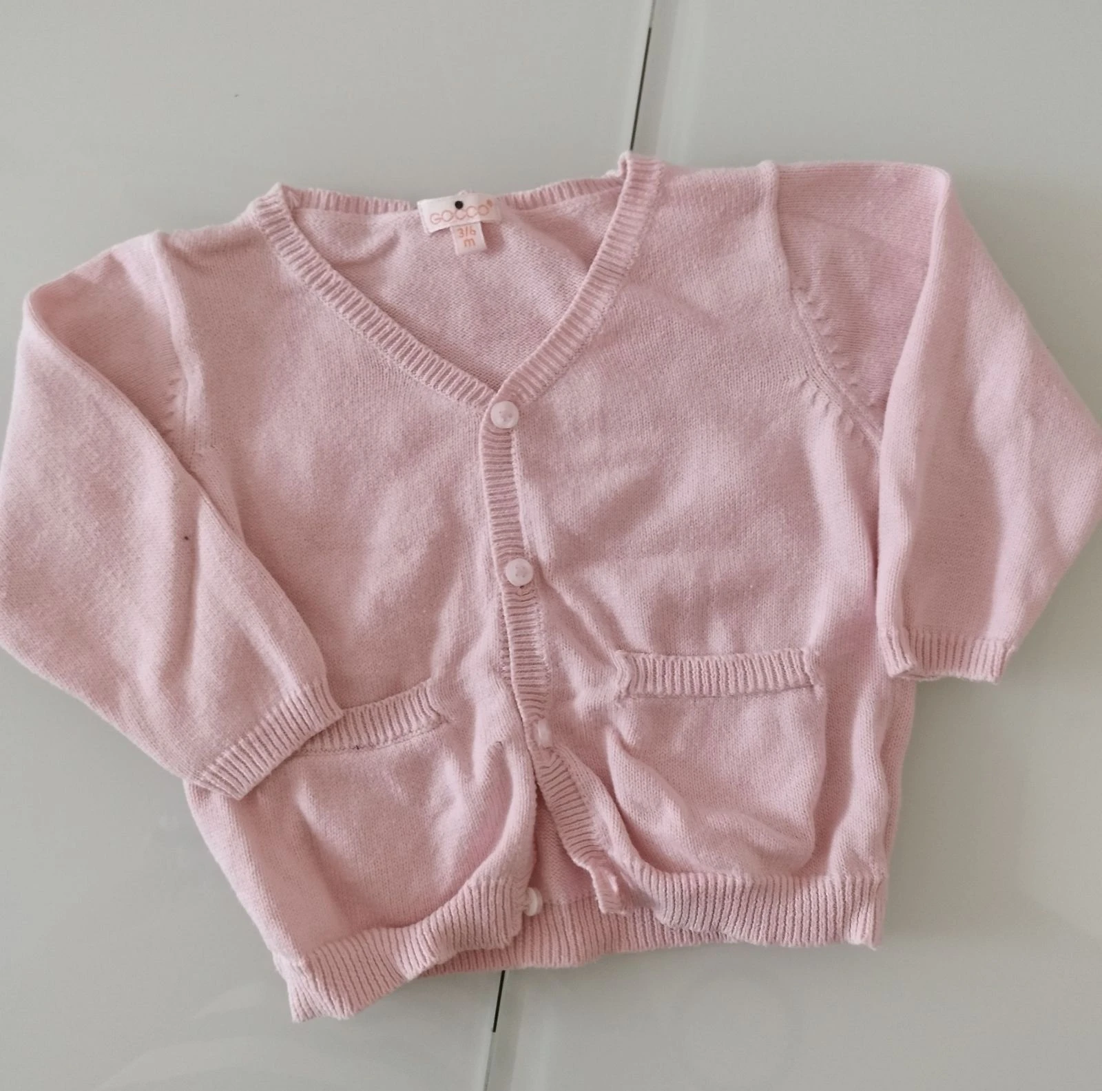 Chaqueta de punto rosa con botos Gocco 3-6 meses